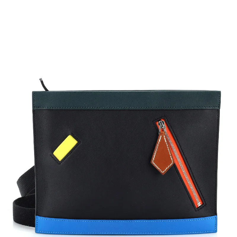Pvc Shoulder Bag in Clear with Glitter for a Fun and Modern LookColormatic Horizontal Bag Barenia and Swift