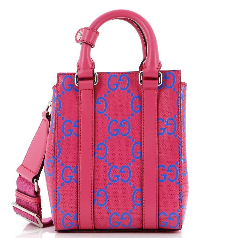 Geometric - Printed Tote Bag in Multicolor for a Contemporary and Trendy OutfitConvertible Open Tote GG Embossed Perforated Leather Mini Geometric - Printed Tote Bag in Multicolor for a Contemporary and Trendy OutfitConvertible Open Tote GG Embossed Perforated Leather Mini