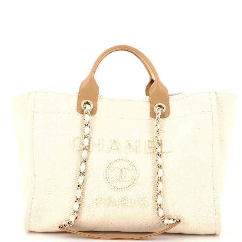 Faux Fur - Trimmed Tote Bag in White for a Cozy Winter LookDeauville Tote Pearl Embellished Canvas Medium Faux Fur - Trimmed Tote Bag in White for a Cozy Winter LookDeauville Tote Pearl Embellished Canvas Medium