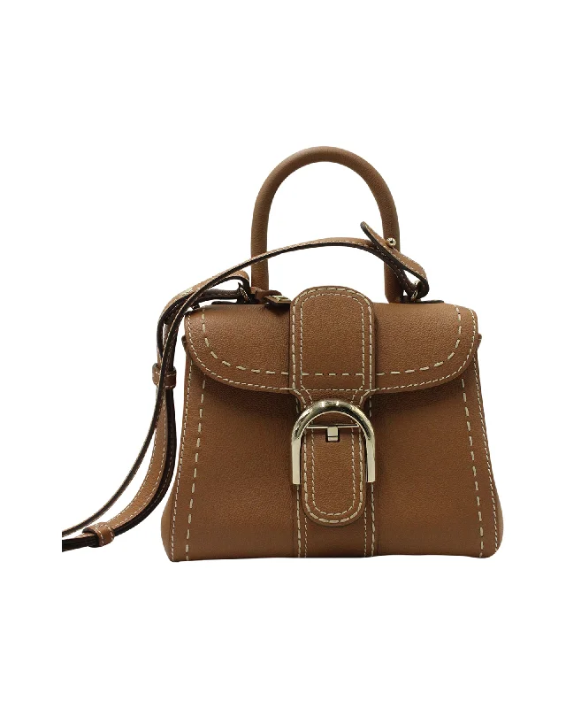 Delvaux Mini Brillant Handbag in Brown Calf Leather