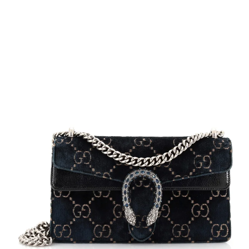 Suede Shoulder Bag in Pink with Tassel Accents for Casual OutingsDionysus Bag GG Velvet Mini