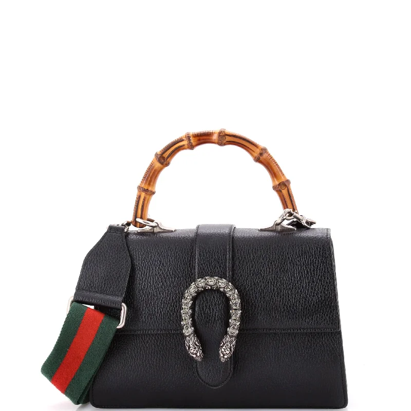 Women's Shoulder Bag with Fringe Details in Brown for a Bohemian StyleDionysus Bamboo Top Handle Bag Leather Medium