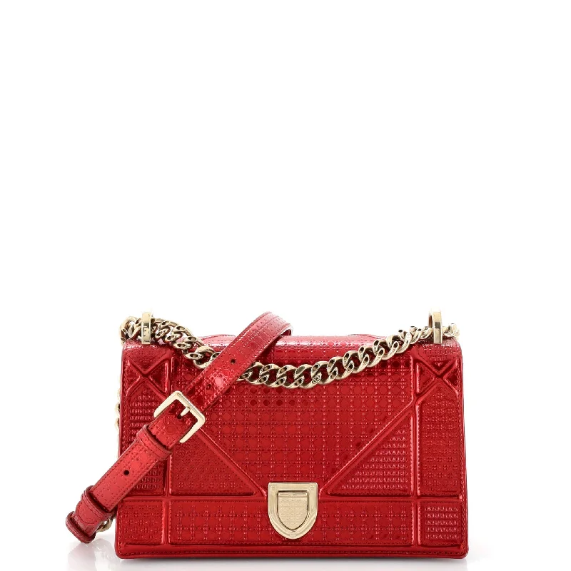 Women's Shoulder Bag with Adjustable Strap in Pink for ComfortDiorama Flap Bag Cannage Embossed Calfskin Small