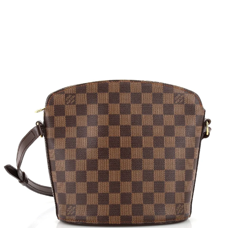 Women's Shoulder Bag with Floral Embroidery in Purple for Spring WalksDrouot Handbag Damier