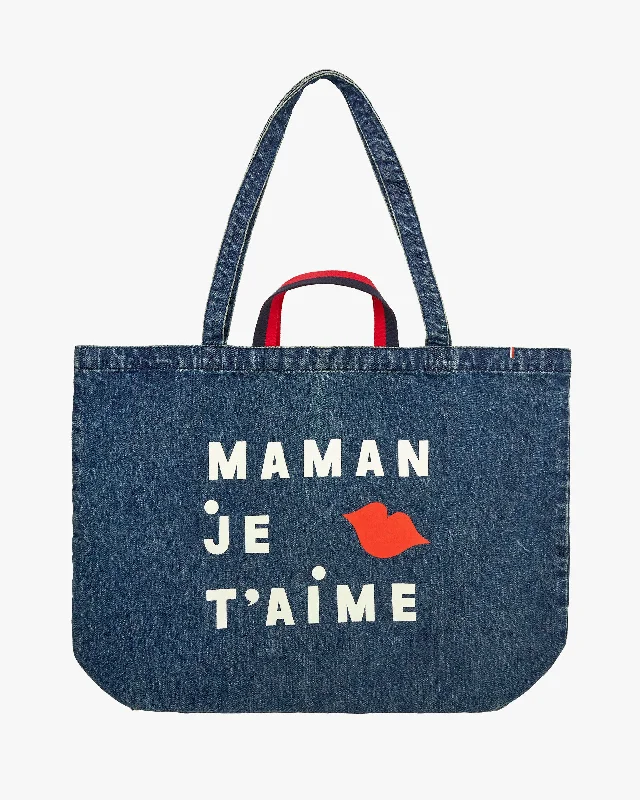 Patchwork Tote Bag in Denim with Vintage - Inspired Designs for a Retro AppealJumbo Tote