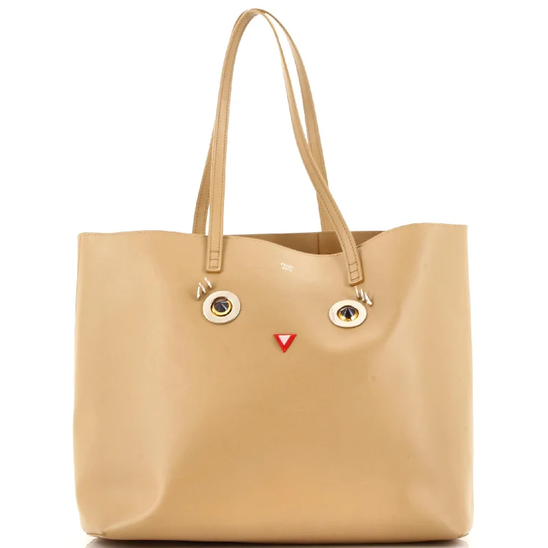 Quilted Tote Bag in Cream with Silver Hardware for a Classic and Sophisticated StyleFaces Roll Tote Embellished Leather Large