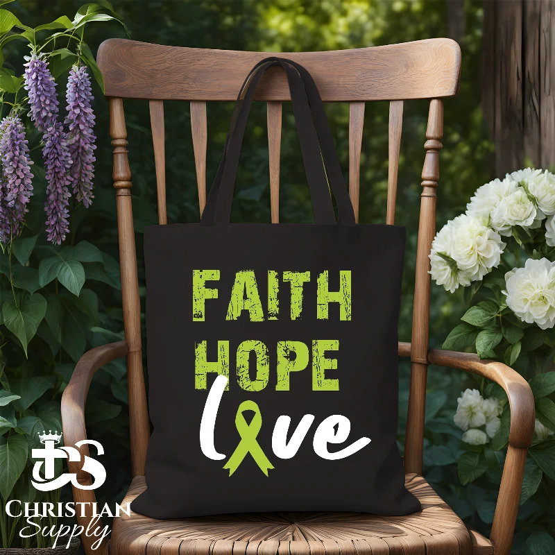 Geometric - Printed Tote Bag in Multicolor for a Contemporary and Trendy OutfitFaith Hope Love Non-Hodgkin Lymphoma Awareness Tote Bag