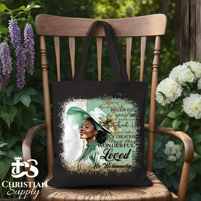 Waterproof Tote Bag in Yellow for Outdoor Activities in Wet WeatherFearfully and Wonderfully Made Green Tote Bag