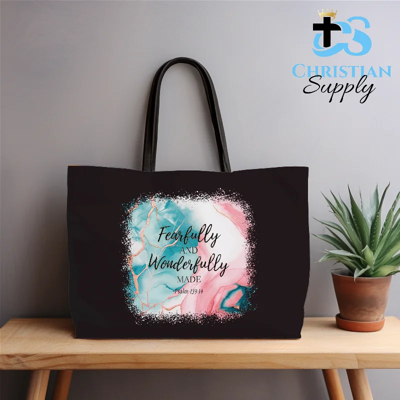 Women's Tote Bag with Inner Compartments in Gray for Organizing Everyday EssentialsFearfully and Wonderfully Made Pink 2 Tote Bag
