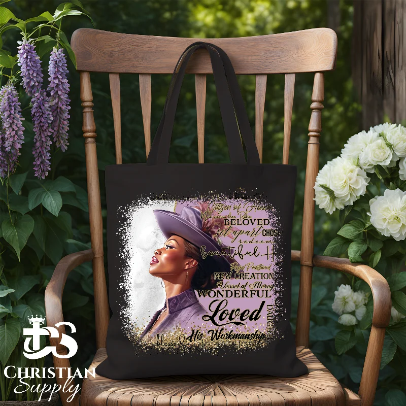 Linen Tote Bag in Natural Beige with Braided Details for a Rustic Summer EnsembleFearfully and Wonderfully Made Purple Tote Bag