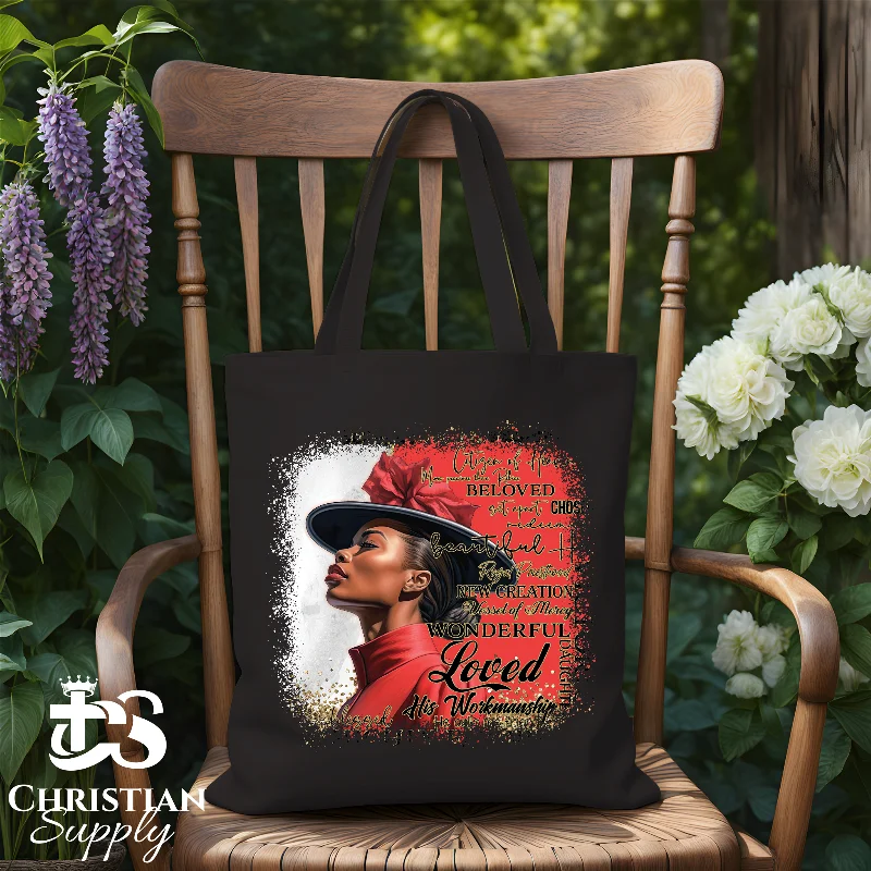 Geometric - Printed Tote Bag in Multicolor for a Contemporary and Trendy OutfitFearfully and Wonderfully Made Red Tote Bag