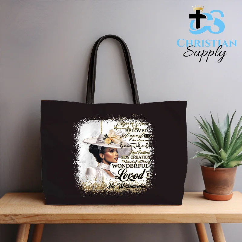 Medium - Sized Canvas Tote Bag in Navy Blue with Striped Pattern for a Nautical - Inspired LookFearfully and Wonderfully Made White Tote Bag