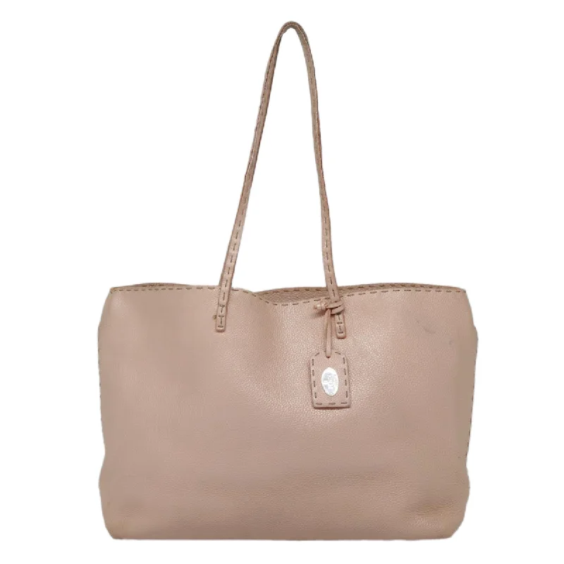 Women's Tote Bag with Inner Compartments in Gray for Organizing Everyday EssentialsSmall Vegan Leather Tote Bag in Blush Pink with Gold - Tone Hardware for a Feminine and Stylish AccessoryFendi Selleria  Leather Tote Bag (Pre-Owned)
