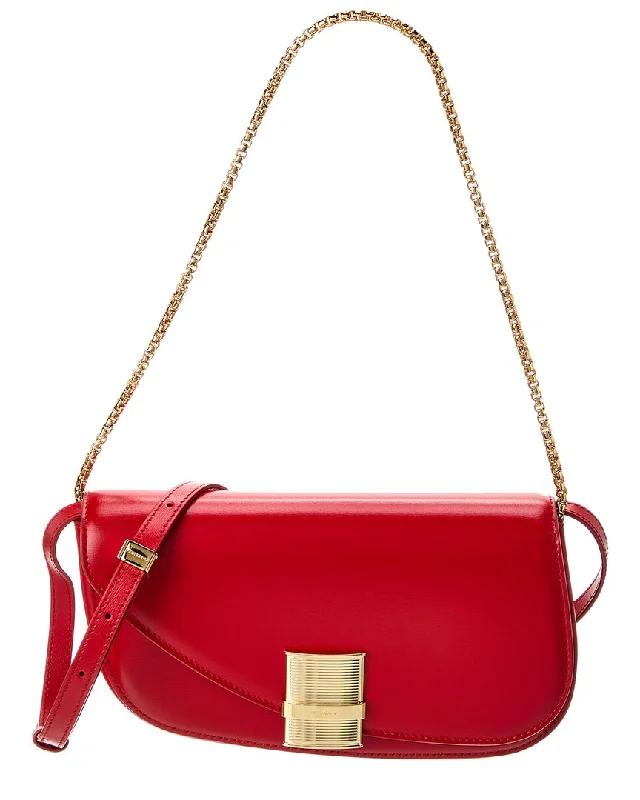 Leather Shoulder Bag with Magnetic Closure in Black for Quick AccessFerragamo Fiamma XS Leather Shoulder Bag