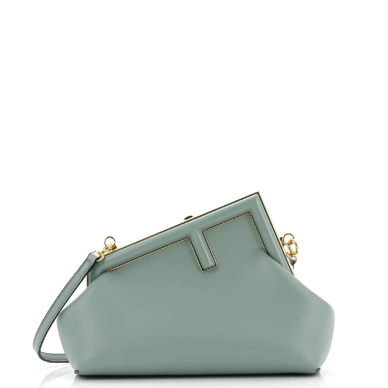Pvc Shoulder Bag in Clear with Glitter for a Fun and Modern LookFirst Bag Leather Small