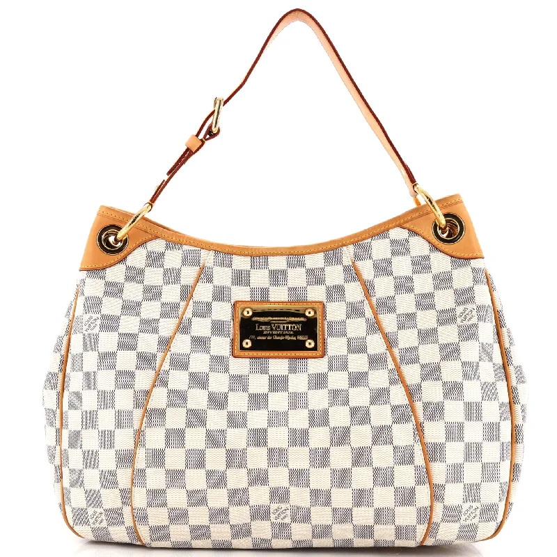 Women's Large Leather Shoulder Bag in Brown with Multiple Compartments for WorkGalliera Handbag Damier PM