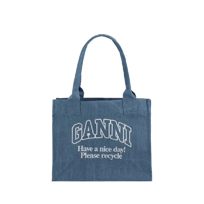 Large Capacity Genuine Leather Women's Tote Bag in Black for Work and CommutingGanni Tote Bag