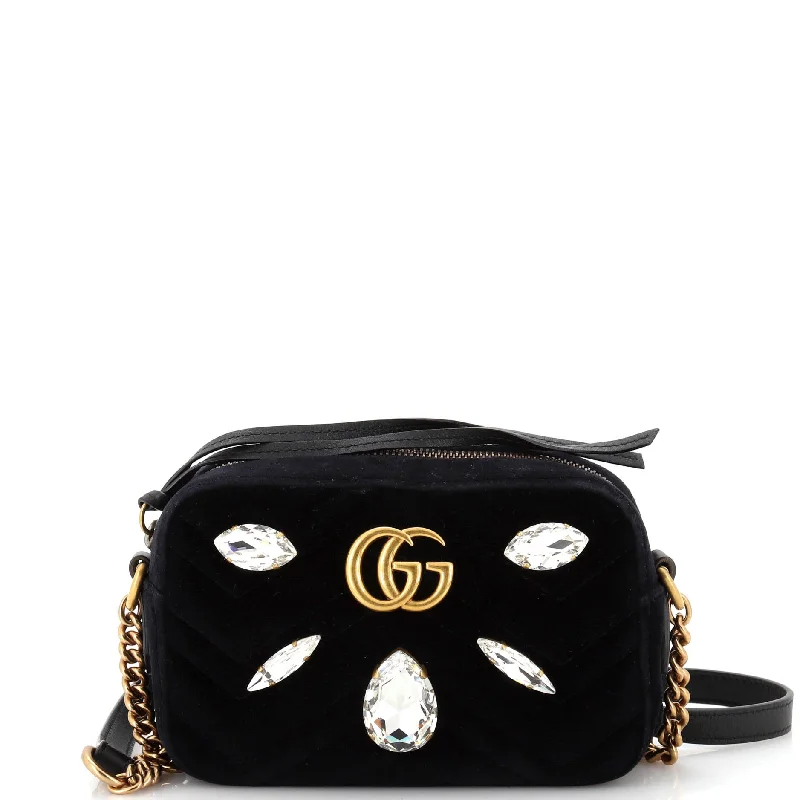 Printed Silk Shoulder Bag in Red for a Pop of ColorGG Marmont Shoulder Bag Crystal Embellished Matelasse Velvet Mini