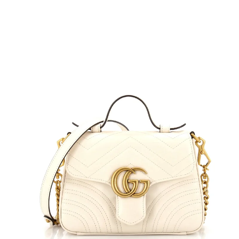 Canvas and Leather Combo Shoulder Bag in Tan for a Rustic LookGG Marmont Top Handle Flap Bag Matelasse Leather Mini