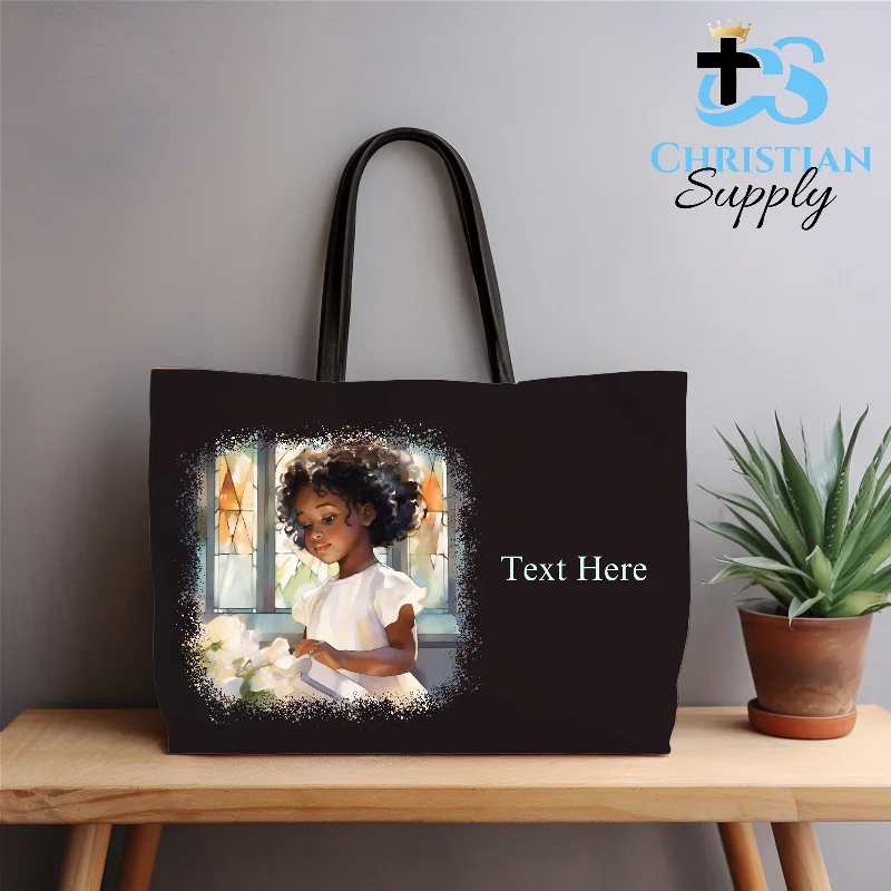 Geometric - Printed Tote Bag in Multicolor for a Contemporary and Trendy OutfitGirl with White Flowers Tote Bag Geometric - Printed Tote Bag in Multicolor for a Contemporary and Trendy OutfitGirl with White Flowers Tote Bag