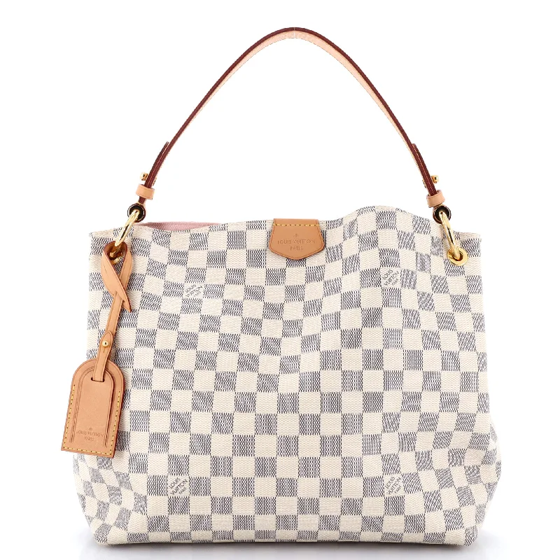 Women's Shoulder Bag with Faux Fur Strap in White for Winter StyleGraceful Handbag Damier PM
