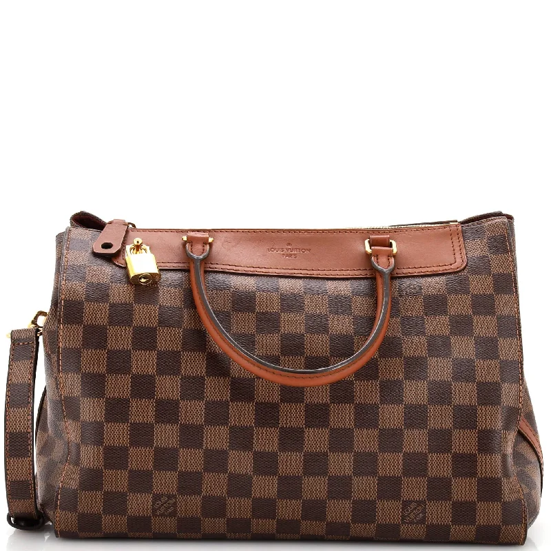 Embroidered Tote Bag in Beige with Floral Motifs for a Boho - Chic VibeGreenwich Bag Damier