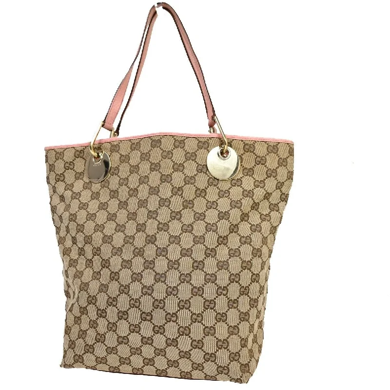 Women's Tote Bag with Inner Compartments in Gray for Organizing Everyday EssentialsLinen Tote Bag in Natural Beige with Braided Details for a Rustic Summer EnsembleGucci Eclipse  Canvas Tote Bag (Pre-Owned)