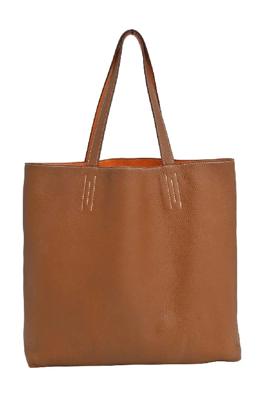 Monogrammed Tote Bag in Brown Leather with Personalized Initials for a Custom and Elegant Touch[WB5818] Hermès | Tote Bag