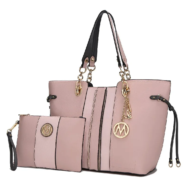 Women's Printed Tote Bag in Floral Patterns for a Spring - Themed Shopping TripHolland Tote with Wristlet Handbag - 2 pieces