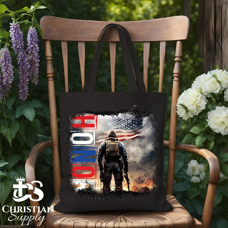 Women's Tote Bag with Zipper Closure in Red for Secure StorageHonor Military Veteran Tote Bag