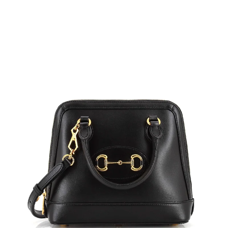 Crossbody Shoulder Bag in Black Leather with Gold Hardware for Night OutsHorsebit 1955 Top Handle Bag Leather Small Crossbody Shoulder Bag in Black Leather with Gold Hardware for Night OutsHorsebit 1955 Top Handle Bag Leather Small