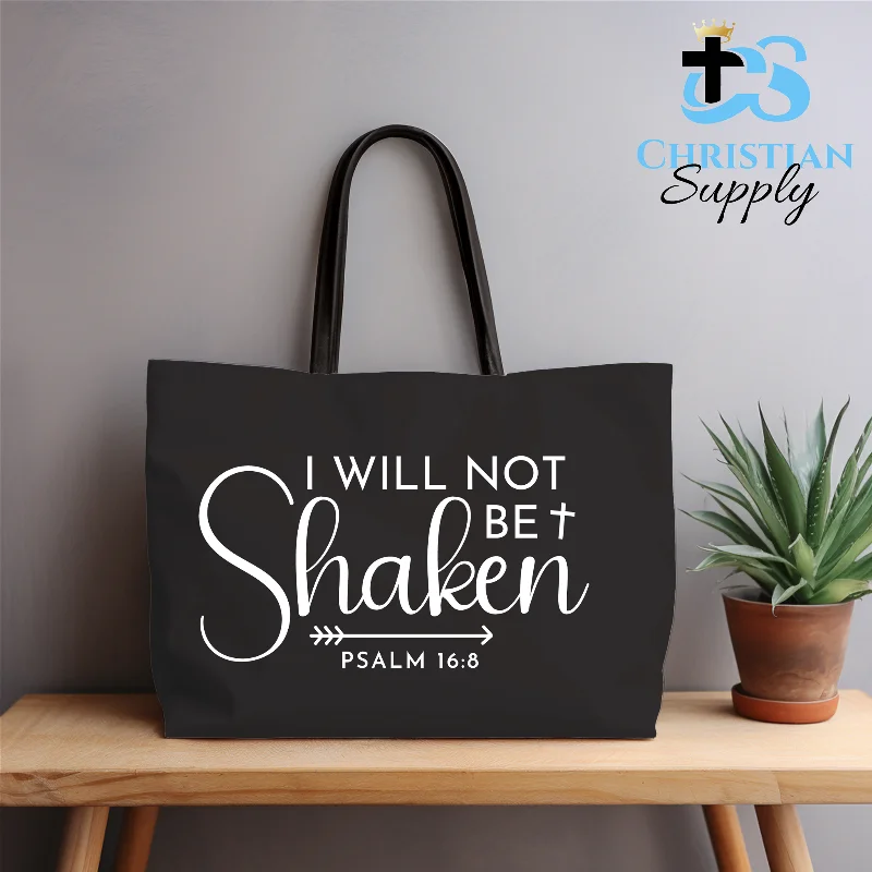 Faux Fur - Trimmed Tote Bag in White for a Cozy Winter LookI Will Not Be Shaken Tote Bag