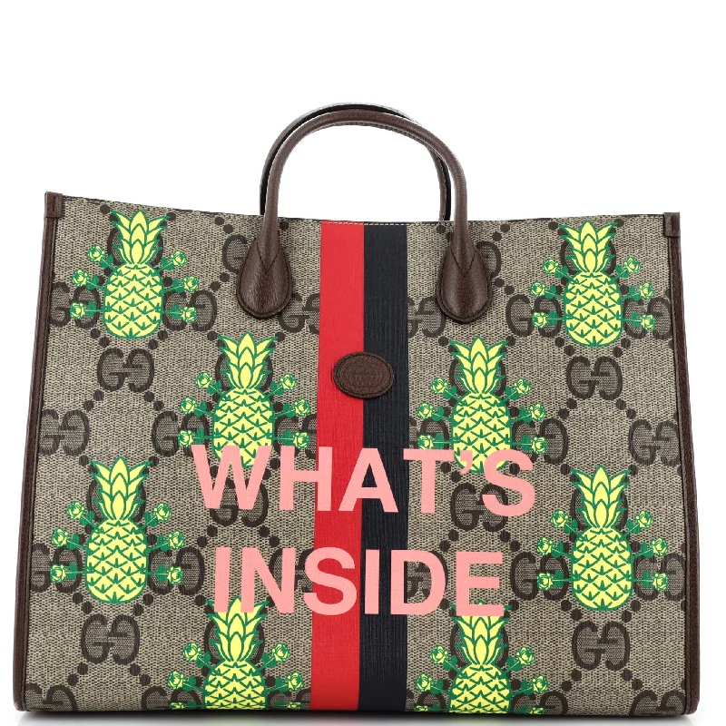 Large Capacity Genuine Leather Women's Tote Bag in Black for Work and CommutingInterlocking G Patch Convertible Tote Printed Jumbo GG Coated Canvas Large