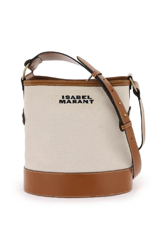 Leather Shoulder Bag with Magnetic Closure in Black for Quick AccessIsabel Marant Samara Cotton Canvas Shoulder Bag