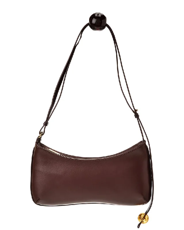 Women's Large Leather Shoulder Bag in Brown with Multiple Compartments for WorkJacquemus Le Chiquito Long Python-Embossed Leather Shoulder Bag