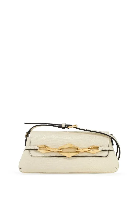 Printed Silk Shoulder Bag in Red for a Pop of ColorJimmy Choo "leather Lizard Print Diamond Shoulder Bag"