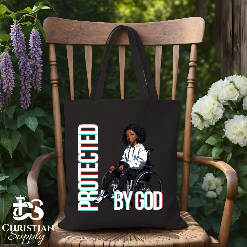 Women's Printed Tote Bag in Floral Patterns for a Spring - Themed Shopping TripKids Christian Girl in Wheelchair 4 Tote Bag