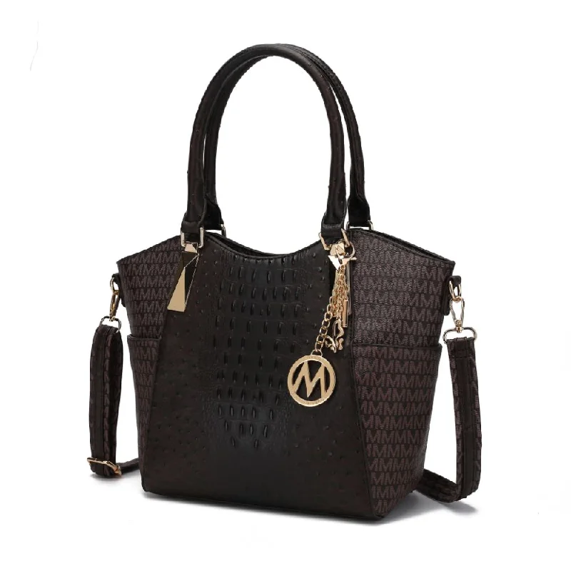 Tote Bag with Adjustable Shoulder Strap in Olive Green for Comfortable CarryingKristal M Signature Tote Handbag