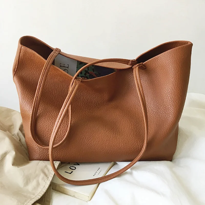 Metallic Tote Bag in Rose Gold with Chain Handles for a Glamorous Night OutElena Handbags Large Carryall Tote In Soft Pebbled Leather Metallic Tote Bag in Rose Gold with Chain Handles for a Glamorous Night OutElena Handbags Large Carryall Tote In Soft Pebbled Leather