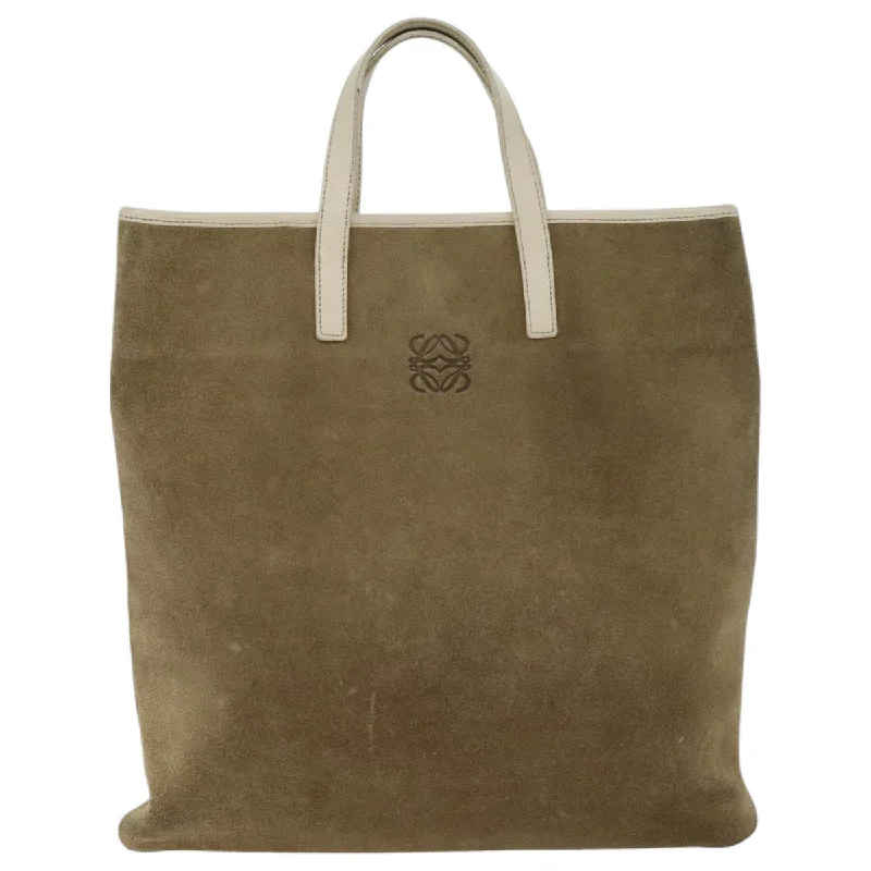 Monogrammed Tote Bag in Brown Leather with Personalized Initials for a Custom and Elegant TouchMetallic Tote Bag in Rose Gold with Chain Handles for a Glamorous Night OutLoewe Anagram  Suede Tote Bag (Pre-Owned)