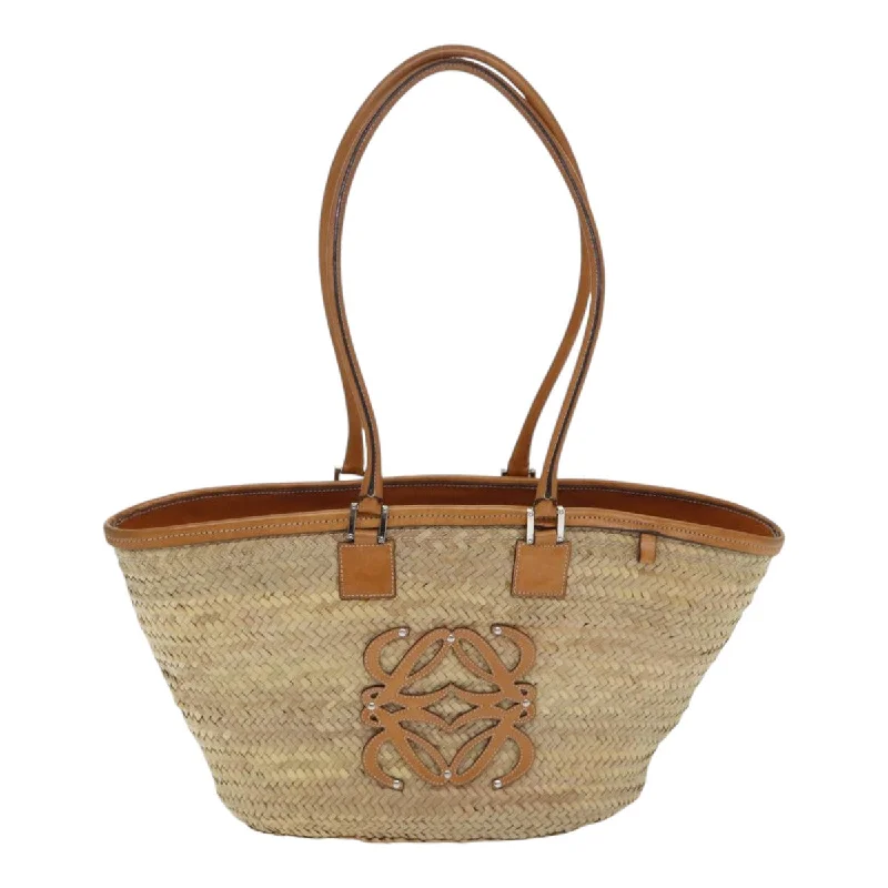 Women's Tote Bag with Zipper Closure in Red for Secure StorageMonogrammed Tote Bag in Brown Leather with Personalized Initials for a Custom and Elegant TouchLoewe Basket  Wood Tote Bag (Pre-Owned)
