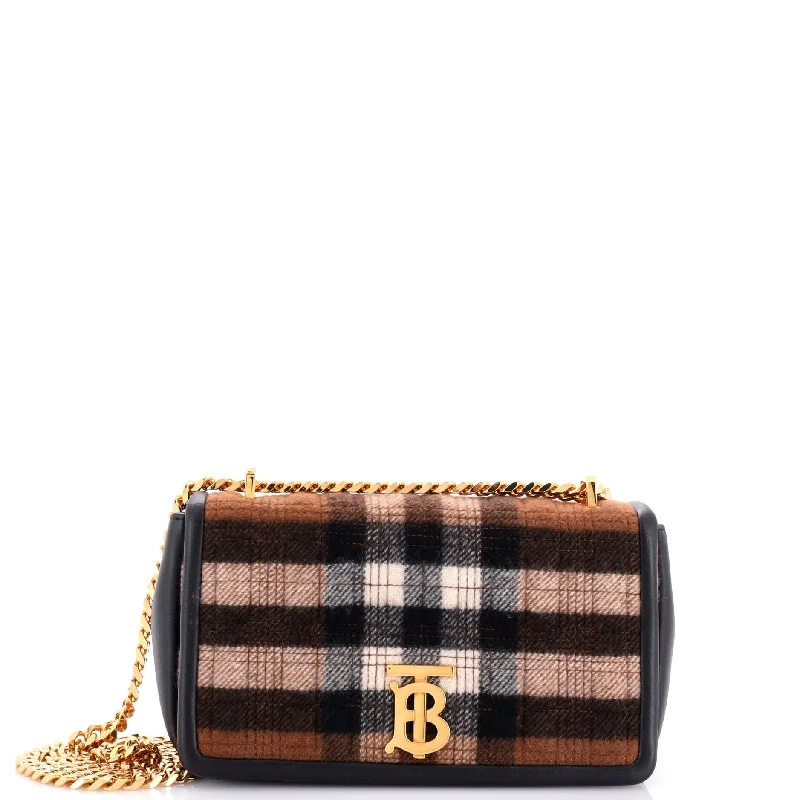Suede Shoulder Bag in Pink with Tassel Accents for Casual OutingsLola Shoulder Bag Quilted House Check Cashmere Small