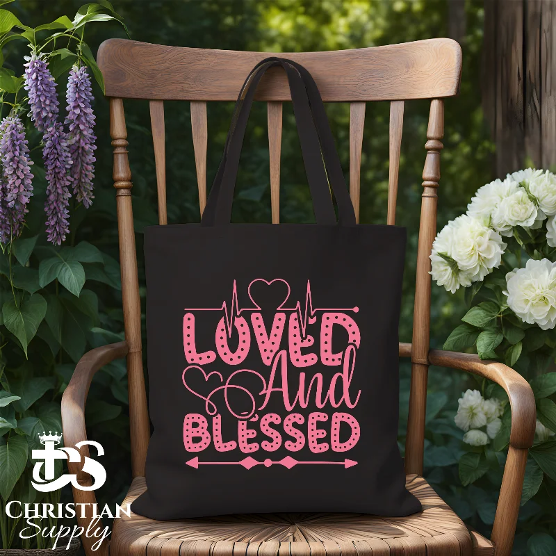 Tote Bag with Adjustable Shoulder Strap in Olive Green for Comfortable CarryingLoved and Blessed Tote Bag Tote Bag with Adjustable Shoulder Strap in Olive Green for Comfortable CarryingLoved and Blessed Tote Bag