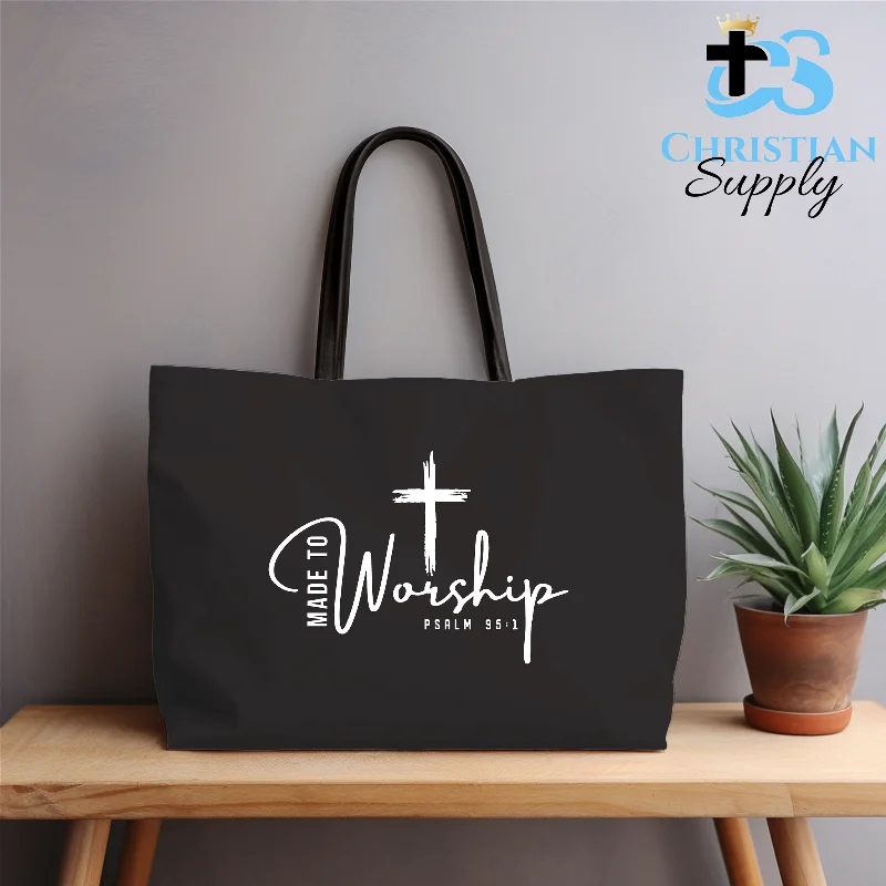 Women's Printed Tote Bag in Floral Patterns for a Spring - Themed Shopping TripMade to Worship Tote Bag