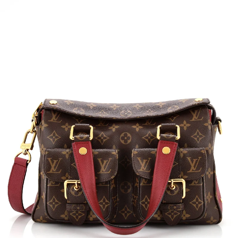 Metallic Shoulder Bag in Gold for Special OccasionsManhattan NM Handbag Monogram Canvas with Leather Metallic Shoulder Bag in Gold for Special OccasionsManhattan NM Handbag Monogram Canvas with Leather