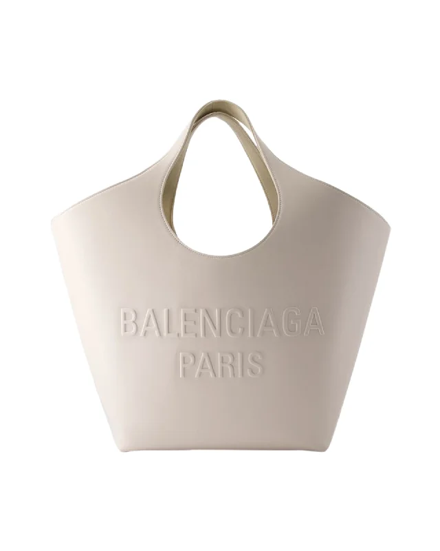 Large Capacity Genuine Leather Women's Tote Bag in Black for Work and CommutingSmall Vegan Leather Tote Bag in Blush Pink with Gold - Tone Hardware for a Feminine and Stylish AccessoryMary Kate Tote - Balenciaga - Leather - Nacre