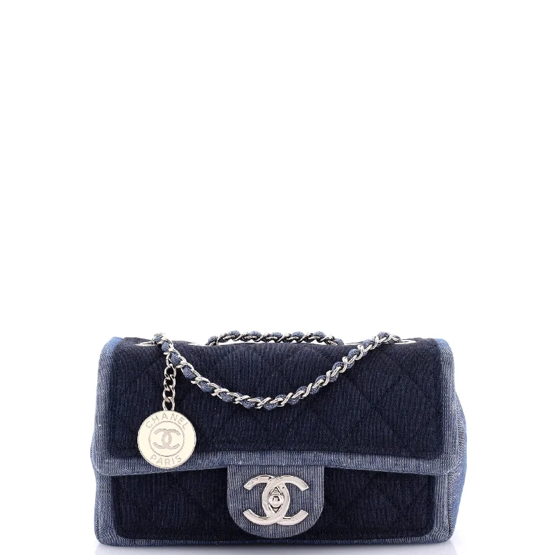 Printed Silk Shoulder Bag in Red for a Pop of ColorMedallion Graphic Flap Bag Quilted Denim Small