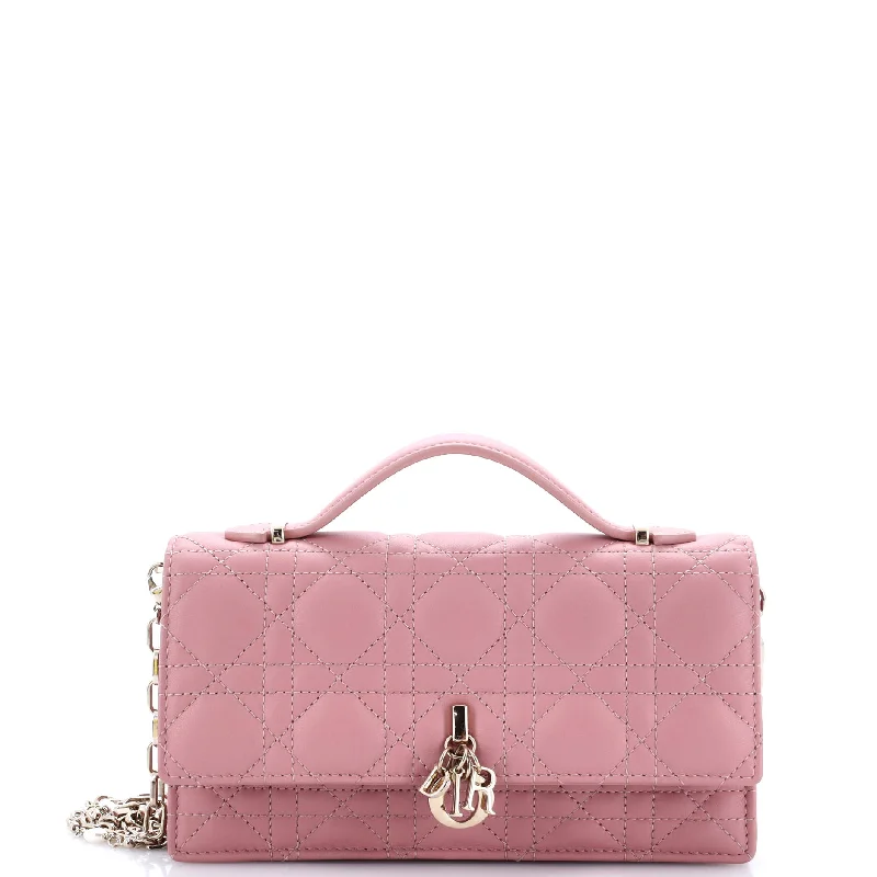 My Dior Top Handle Flap Bag Cannage Quilt Lambskin Mini
