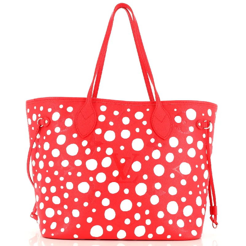 Women's Tote Bag with Magnetic Closure in Orange for Easy Access on the GoNeverfull NM Tote Yayoi Kusama Infinity Dots Monogram Empreinte Giant MM