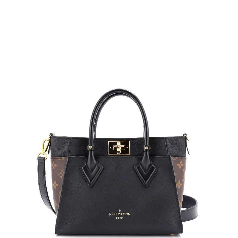 Waterproof Tote Bag in Yellow for Outdoor Activities in Wet WeatherOn My Side Tote Leather with Monogram Canvas PM